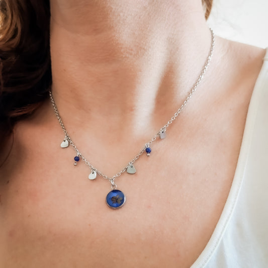 Collana con Catena Decorata e Trifoglio
