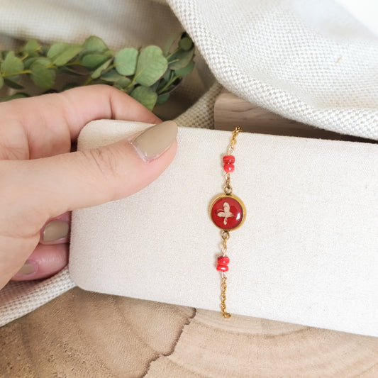 Bracciale color Oro con Ligustro e Perline shell