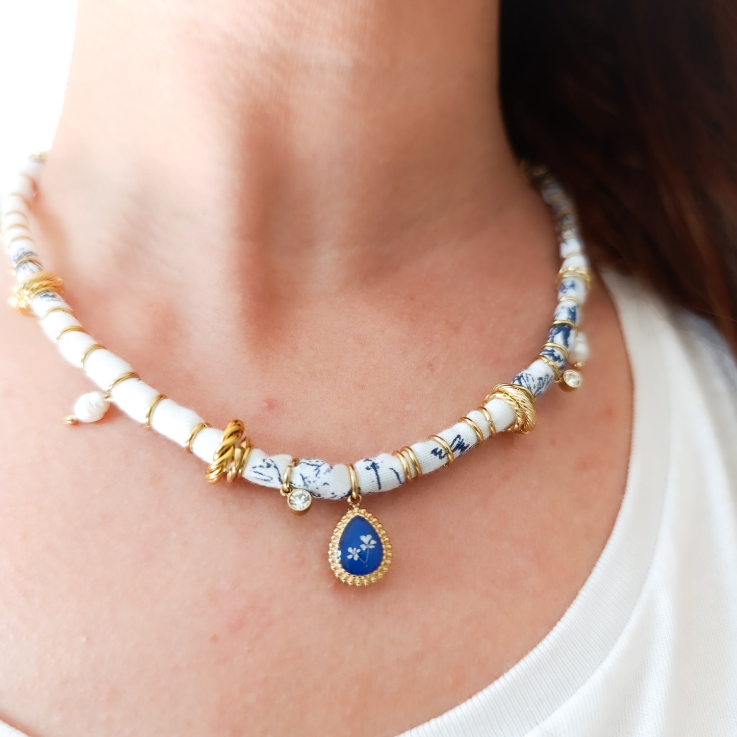 Collana Bandana Fantasia blu