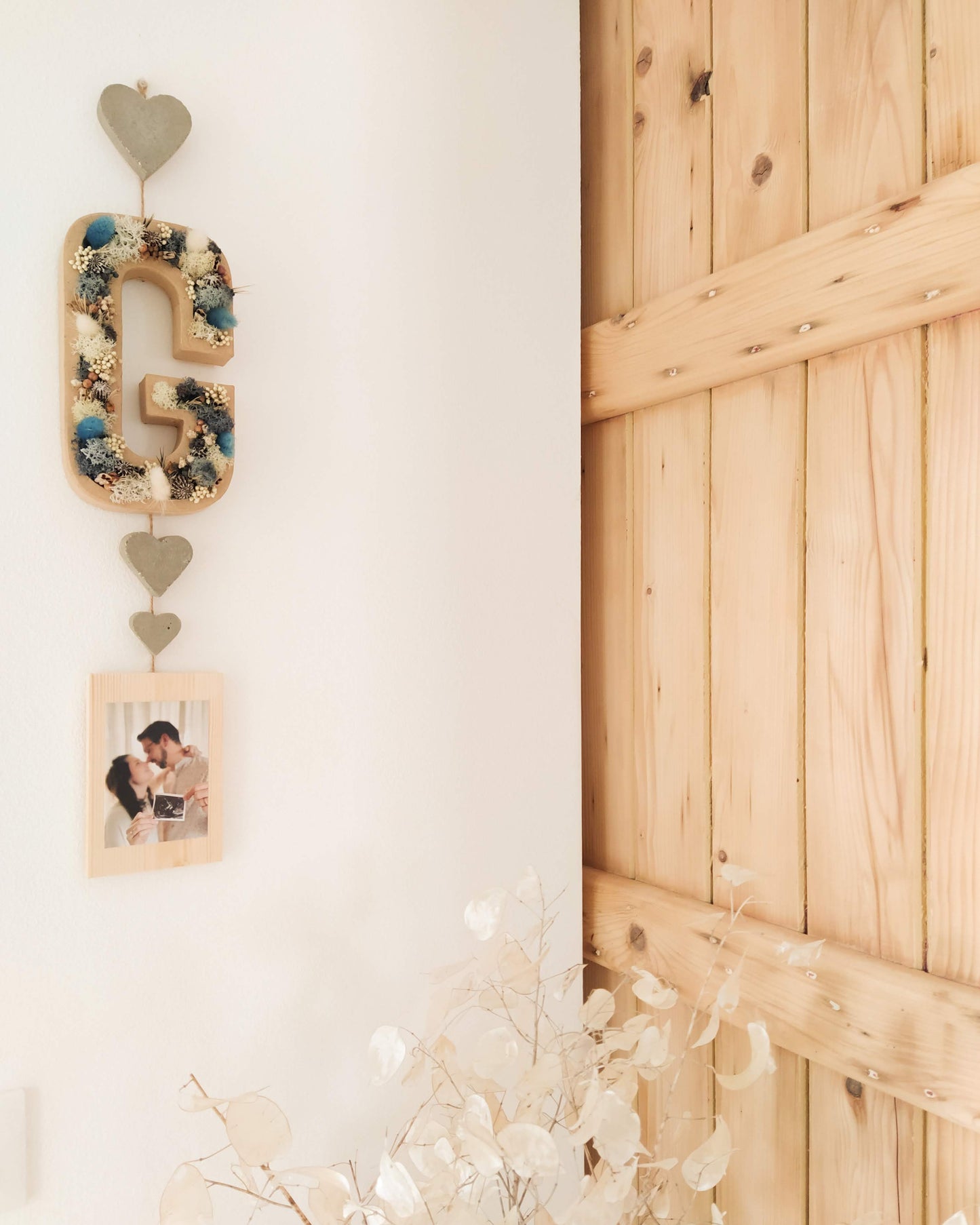 Porta Foto con Lettera Decorata da Appendere