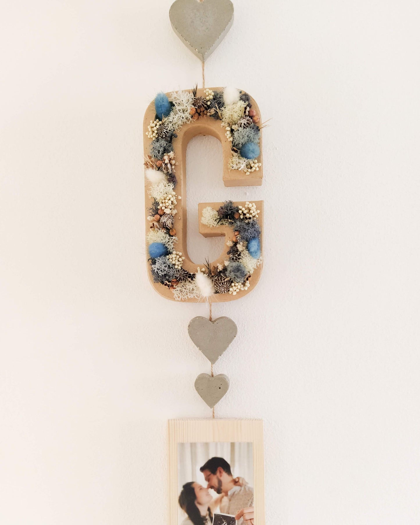 Porta Foto con Lettera Decorata da Appendere