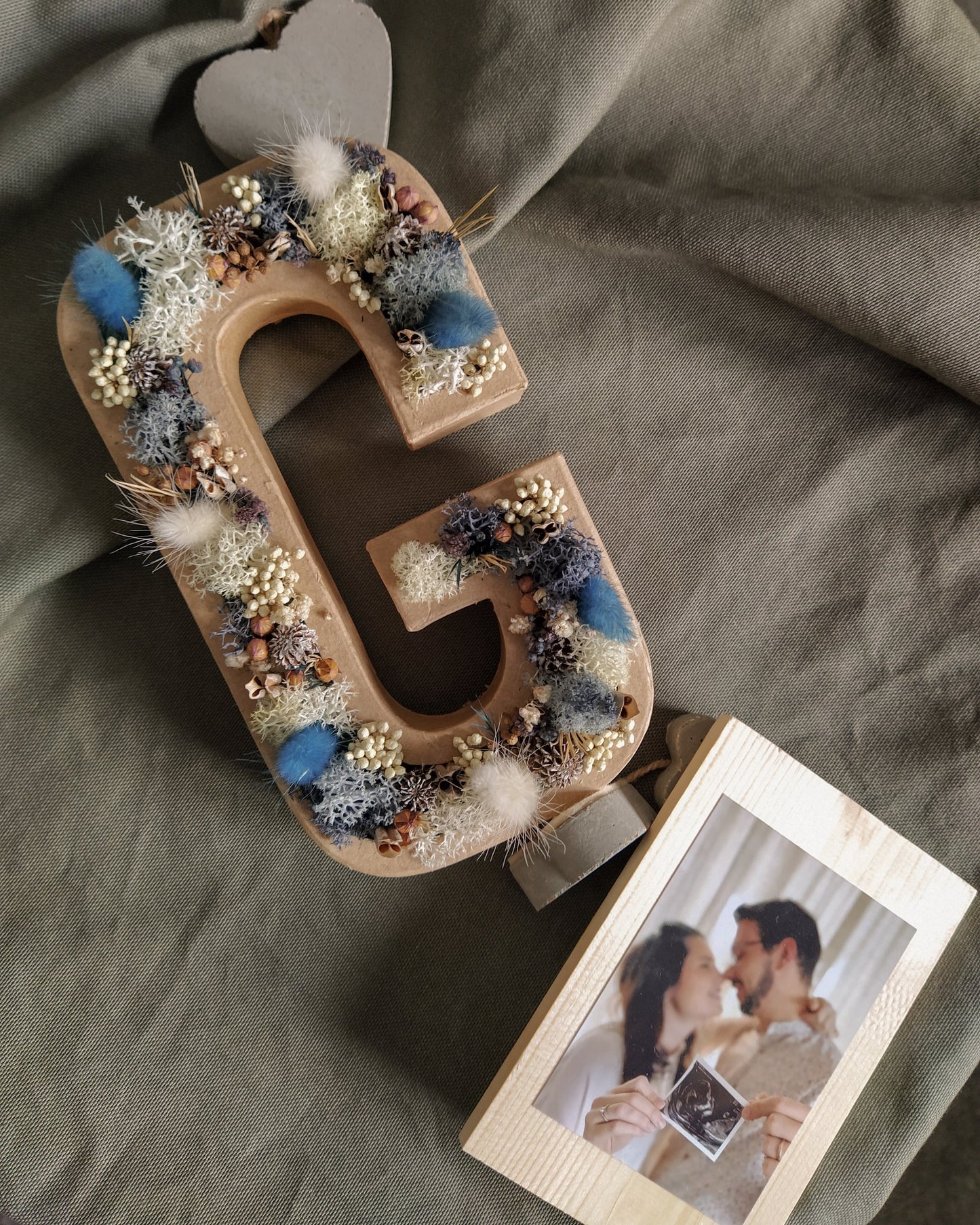 Porta Foto con Lettera Decorata da Appendere