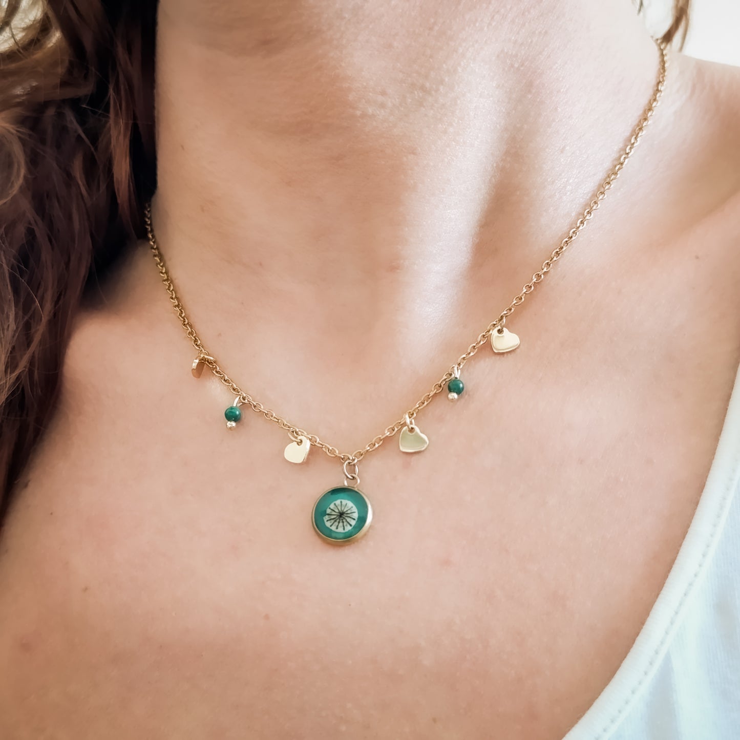 Collana con catena Decorata e Capsula di Papavero