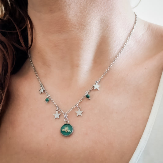 Collana con Catena Decorata e Fiore di Ligustro