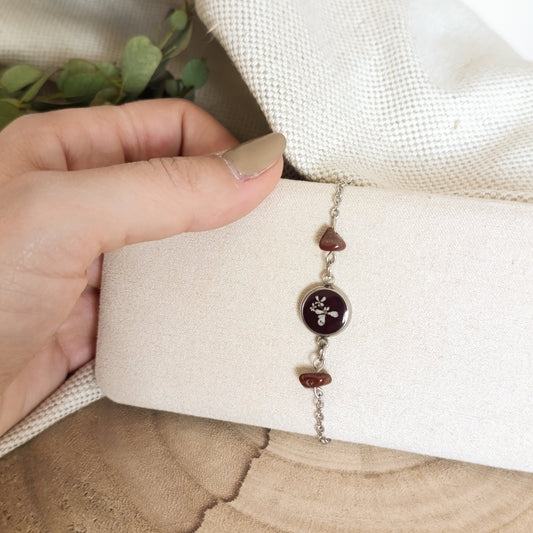 Bracciale con Fiore di Carota e Diaspro