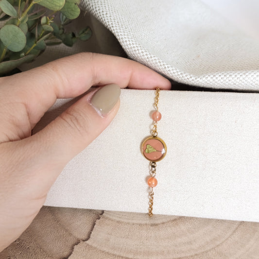 Bracciale color Oro con Borsa del pastore e Agata