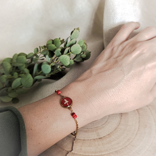 Bracciale color Oro con Ligustro e Perline shell