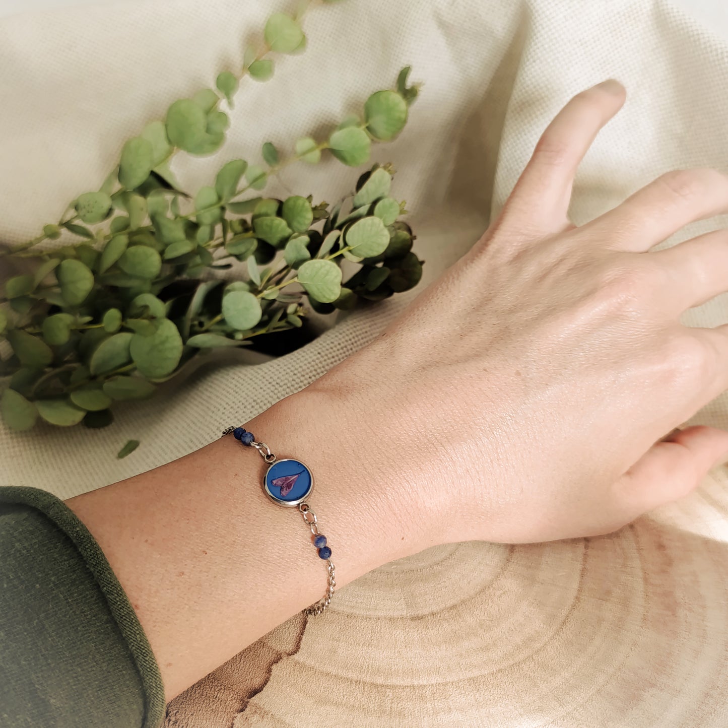 Bracciale con Borsa del Pastore e Sodalite