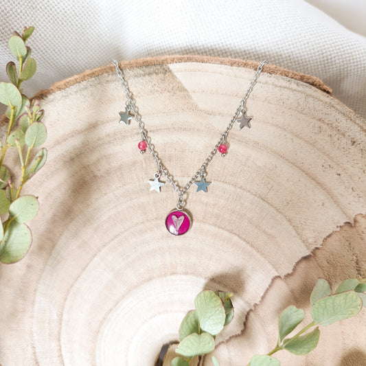 Collana con Catena Decorata e Borsa del Pastore
