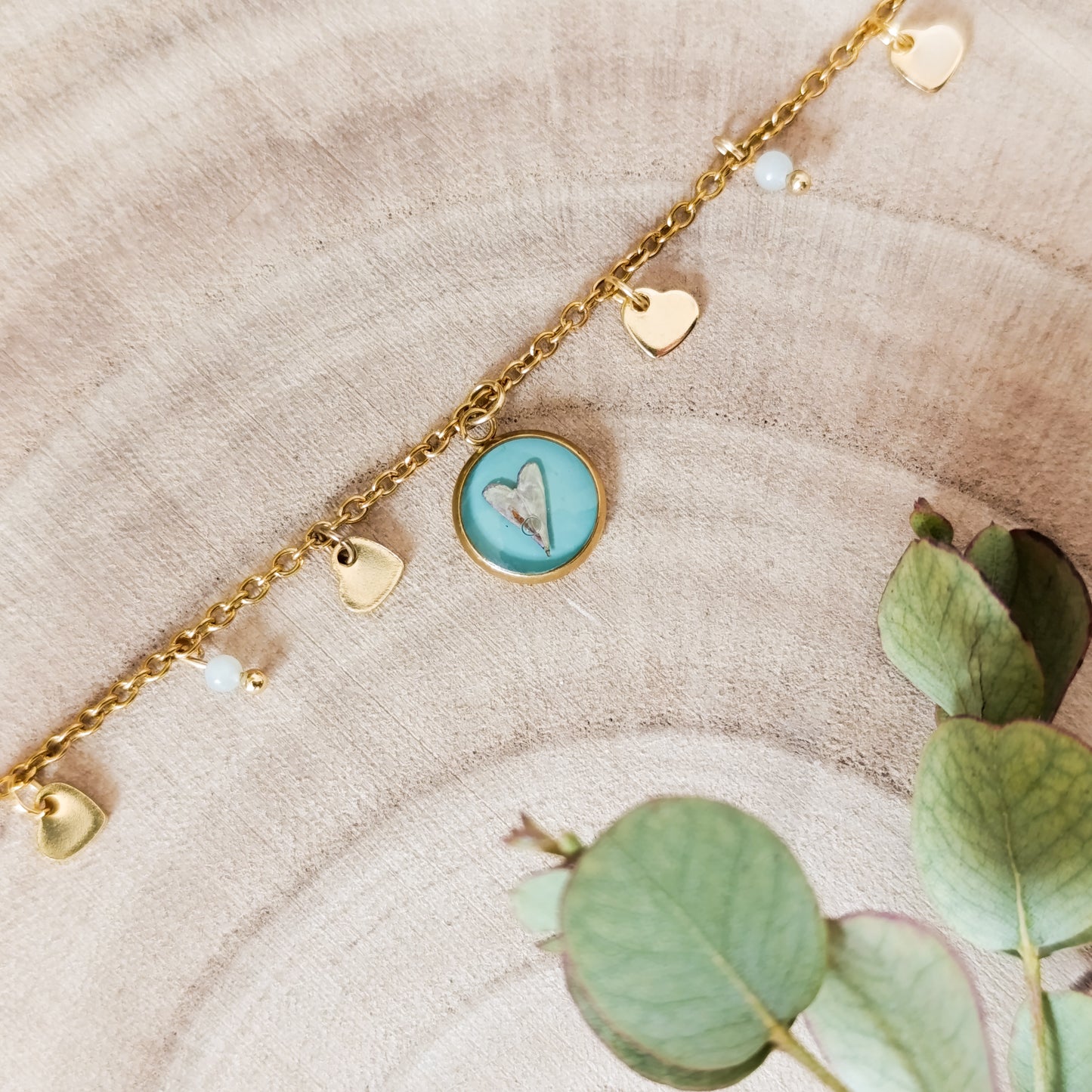 Collana con Catena Decorata  e Borsa del Pastore - Oro