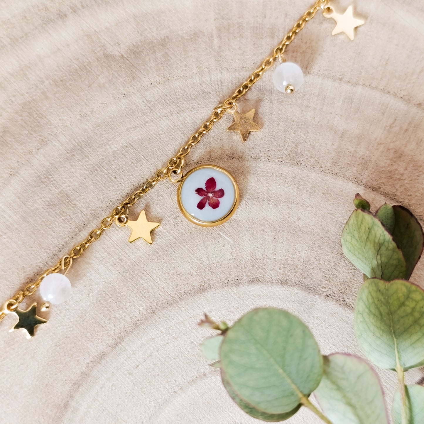 Collana con Catena Decorata e Fitolacca- oro