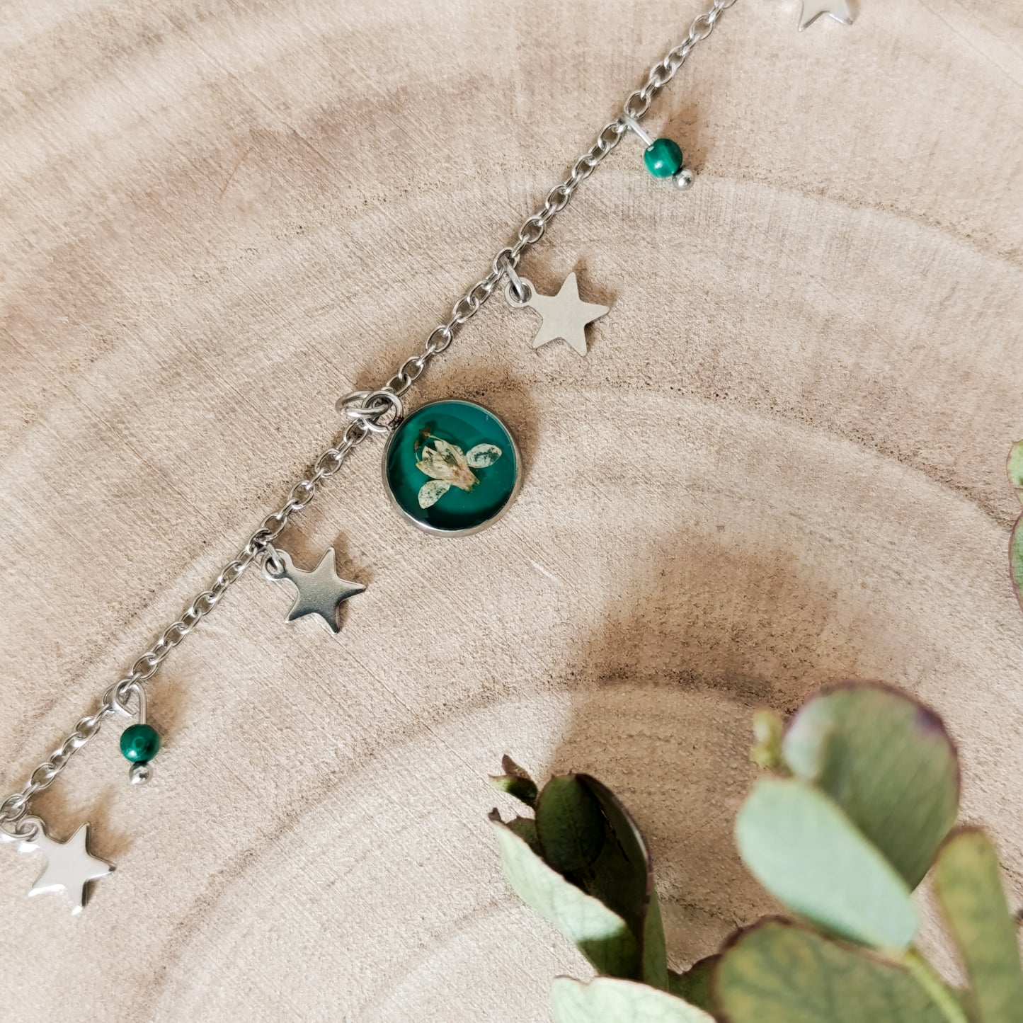 Collana con Catena Decorata e Fiore di Ligustro