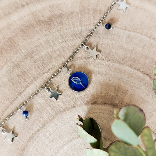 Collana con Catena Decorata e Borsa del Pastore