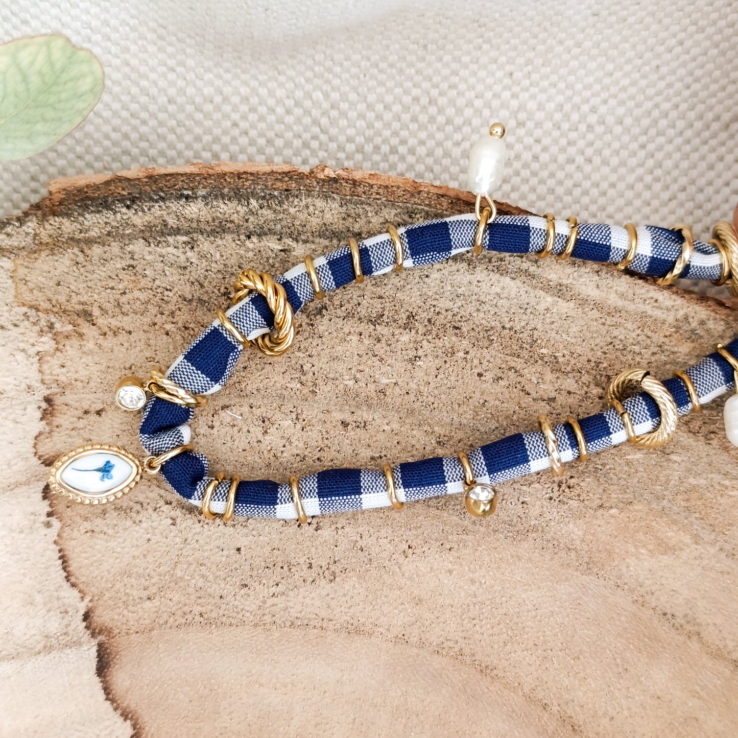 Collana Bandana Scacchi blu