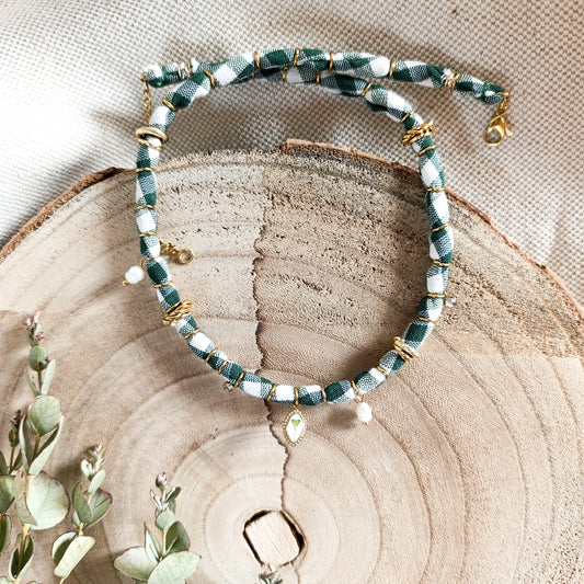 Collana Bandana Scacchi Verde